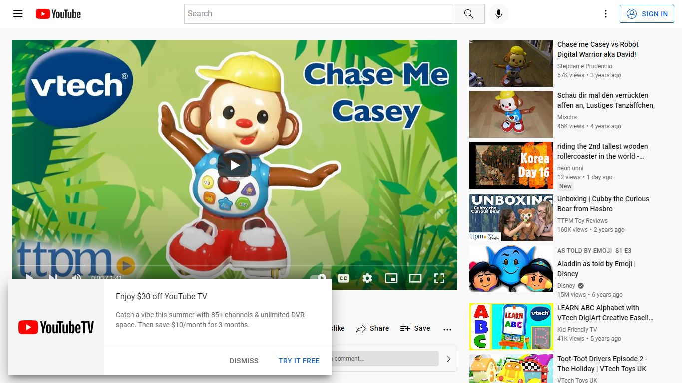 Chase Me Casey from VTech - YouTube